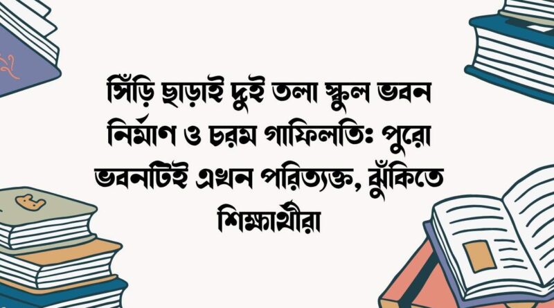 সিঁড়ি ছাড়াই দুই তলা স্কুল ভবন নির্মাণ ও চরম গাফিলতি