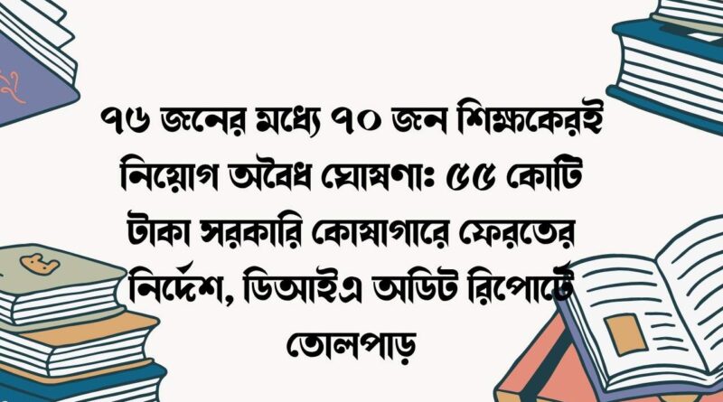 ৭৬ জনের মধ্যে ৭০ জন শিক্ষকেরই নিয়োগ অবৈধ ঘোষণা